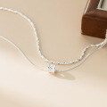 wholesale S925 Silver Fresh Sweet Ins Style Niche Design Slim Waist Double Layer Starry Sky Necklace Y02169-0-4