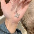 wholesale S925 sterling silver pure white bridal petite bead cross pendant necklace, vintage-inspired romantic elegant collarbone chain for women-0-3
