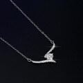 925 Sterling Silver 1ct Moissanite Heart Track Necklace, Women's Light Luxury Pendant-0-2