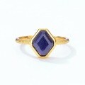 wholesale S925 Sterling Silver New Korean and Japanese Light Luxury Lapis Lazuli Ring, Simple and Stylish Versatile Open Adjustable Ring for Women, Dropshipping-0-2