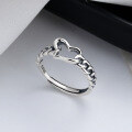 wholesale S925 Sterling Silver INS Style Minimalist Irregular Heart Ring, Versatile for Daily Wear, Punk Harajuku Knuckle Ring-0-0
