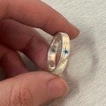 wholesale S925 Sterling Silver Falling into the Starry Sky Blue Zircon Brushed Starry Light Minimalist Ring for Women, Small Opening Ring with Unique Design-0-1