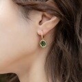 wholesale S925 silver and 10K gold-plated Japanese and Korean new malachite earrings, cute watermelon-shaped earrings, wholesale jewelry-0-1