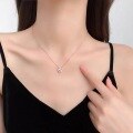 wholesale S925 Sterling Silver Dolphin Natural Mother-of-Pearl Heart Necklace for Women, New Design Small Luxury Pendant Collarbone Chain-0-3