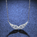 Sterling Silver Moissanite Wing Pendant Necklace for Women-0-4