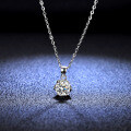 Sterling Silver Pendant Moissanite Necklace Women's Plum Flower Ins Style-0-2
