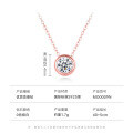 925 Silver Moissanite Round Bubble Necklace Women's Light Luxury Simple D Color-0-8