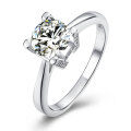 wholesale S925 Sterling Silver 1 Carat D Color Moissanite Simulated Diamond Ring for Women Factory Direct Supply in Europe and America Amazon-0-1
