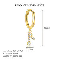 wholesale S925 Sterling Silver European And American Cross-border Personalized Musical Note Fashion Earrings For Women With Inlaid Sparkling Zircons, Luxurious French Style Trendy Minimalist Earrings-E5156-Gold/Single 925 Silver