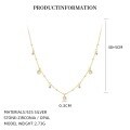 wholesale S925 Sterling Silver Cross-border Imitation Opal Tassel Star Moon Sun Necklace For Women, An。-0-5