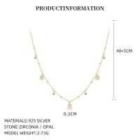 wholesale S925 Sterling Silver Cross-border Imitation Opal Tassel Star Moon Sun Necklace For Women, An。-A4544_Medium purple red/glass blue protein_18K yellow plated 925 silver