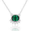 wholesale 925 Silver Light Luxury Vintage High-end Green Zircon Necklace for Women, Cross-border Exclusive Accessory-0-6