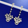 wholesale S925 Sterling Silver New Royal Crown Tassel Earrings for Women, Minimalist Elegant Long Drop Earrings-0-1