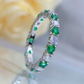 wholesale S925 silver jewelry new style zircon white + green full diamond-0-0
