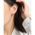wholesale S925 sterling silver 006 Korean version ins niche design minimalist earring circle versatile irregular geometric oval stud earrings for women-0-3
