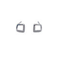 wholesale S925 sterling silver maker geometric diamond-inlaid earrings, fashionable minimalist niche design, birthday gift for girlfriend-0-4