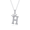 wholesale 925 silver popular 26-letter alphabet necklace for women, stylish and elegant moissanite cross-border collarbone chain-0-12