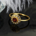 wholesale 925 Silver Classic Vintage Natural Garnet Fate Compass Ring for Women-0-0