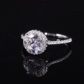 wholesale S925 Sterling Silver 15ct Moissanite Round Center Stone Engagement Ring Fashion Never Fade Stock Available-0-4