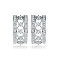 wholesale 925 Sterling Silver Zircon Inlaid Women's Exquisite European Style Semi-Hoop Earrings Earrings-0-0