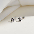 wholesale S925 Silver Korean Japanese Ins Style Flower Colored Zirconium Screw Ear Cartilage Studs Wholesale-0-9
