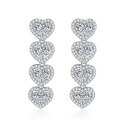 wholesale Sterling Silver New Four Heart Earrings, Simple Fashion Euro-American Style Ins Hot Selling Model-0-4