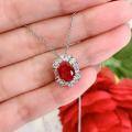 wholesale 925 Sterling Silver 2ct Simulated Ruby Women's Pigeon Blood Red High-Carbon Diamond PendantIns-0-0