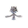 wholesale S925 Silver New Style "Crowning Love" 1-Carat Ring for Women, Diamond Engagement Ring Band-0-4