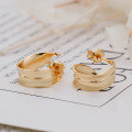 wholesale 14K Gold Plated S925 Silver Minimalist Japanese-style Leaf Design Stud Earrings-0-1