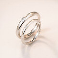 wholesale S925 Silver Single Diamond Couple Ring, Simple and Luxurious, Minimalist Plain Band Matching Rings for Men and Women R01246-0-3