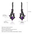 wholesale 925 Silver Italian Craftsmanship High-End Dark Gothic Vintage Earrings with Natural Amethyst-0-0