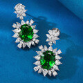 wholesale S925 Sterling Silver New European and American Luxury Nano-Green 9*11 Earring Studs for Cross-Border AliExpress-0-3