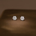 wholesale S925 sterling silver diamond-inlaid snowflake earrings, Korean-style Christmas commuter ins wind ear accessories M05321-0-0
