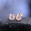 wholesale 18k Gold Earrings High-end Elegant Natural Creamy Blue Moonstone Rose Gold Earrings 9/10/14k Gold Jewelry-0-0