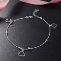 wholesale S925 Silver Cross-Border Hot-Selling Korean Creative and Popular Accessory Heart Ankle Chain for Women, Personalized Sweet and Fresh Style-0-2