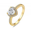 18K Gold Plated S925 Silver Moissanite Classic Heart Ring-0-3