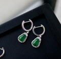 wholesale S925 Sterling Silver Natural Jadeite Gourd Earrings with Ear Hooks, Celebrity Yang Mi's Same Style, Live Streaming Jewelry Supply-0-5