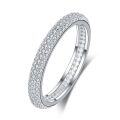 wholesale S925 Sterling Silver Zirconia Seven Princess Ring for Women, Small and Niche Stackable Row Ring,HW。-0-26