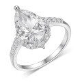wholesale S925 gold-plated claw-set teardrop moissanite ring for women, a luxurious gown pairing piece-0-4
