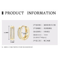 S925 Sterling Silver D Color Moissanite Starry Shining Earrings-Double row of diamond earrings [K gold]  925 silver