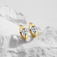 wholesale 925 Sterling Silver Women's Ins Retro Square Zircon Earrings-E2316_Golden White Zirconium 925 Silver