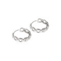 wholesale S925 Sterling Silver 079-080 Korean Version Ins Small and Minimalist Design Sense Cold Tone Style Versatile and Textured Chain Earrings for Women-0-6