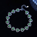 wholesale S925 Cross-Border Fashion Heart-Shaped Colorful Zircon Bracelet High-End Peach Heart Zircon Jewelry Wholesale Live Streaming Hot Selling-0-6