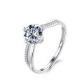 wholesale 1 Carat D Color Moissanite Ring for Women, Unique Design Classic Six-Prong Engagement Ring, Sterling Silver Jewelry-0-20
