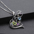 wholesale 925 Silver Designer Irregular Geometric Gemstone Pendant, Unique Shape Inlaid with Natural Colored Gemstone Necklace Pendant-0-1