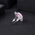 wholesale S925 Silver Luxury Natural Gemstone Pink Chalcedony Ring, Prosperity Collection High-End Gemstone Ring-0-2