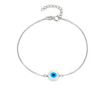 wholesale S925 Sterling Silver Evil Eye Ins Style Unique Niche Bracelet Round Eye Versatile High-end Sense Jewelry Wholesale-Silver 925 silver