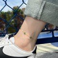 wholesale S925 Sterling Silver INS Style New Anklet for Women with Advanced Four-Leaf Clover and Butterfly Design, Luxuriously Fashionable-0-3