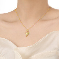 wholesale S925 Sterling Silver 560 Geometric Hollow-Out Irregular Necklace for Women, Small Batch, Original, Individualistic, Ins Minimalist Style Silver Jewelry Wholesale-18K gold 925 silver