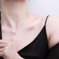 Sterling Silver Iridescent Butterfly Necklace, Light Luxury Versatile Pendant-0-2